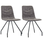 vidaXL Eetkamerstoelen 2 st kunstleer donkerbruin
