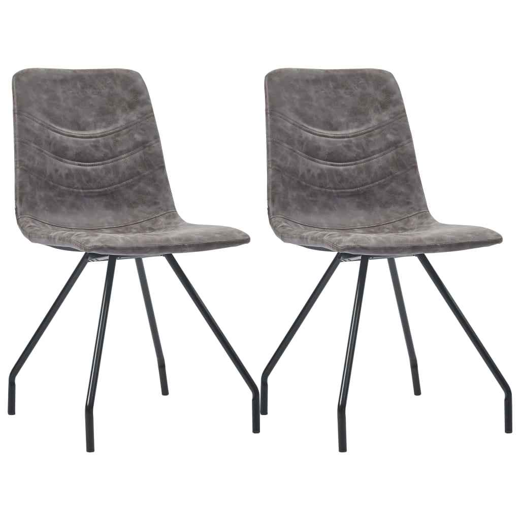 vidaXL Eetkamerstoelen 2 st kunstleer donkerbruin