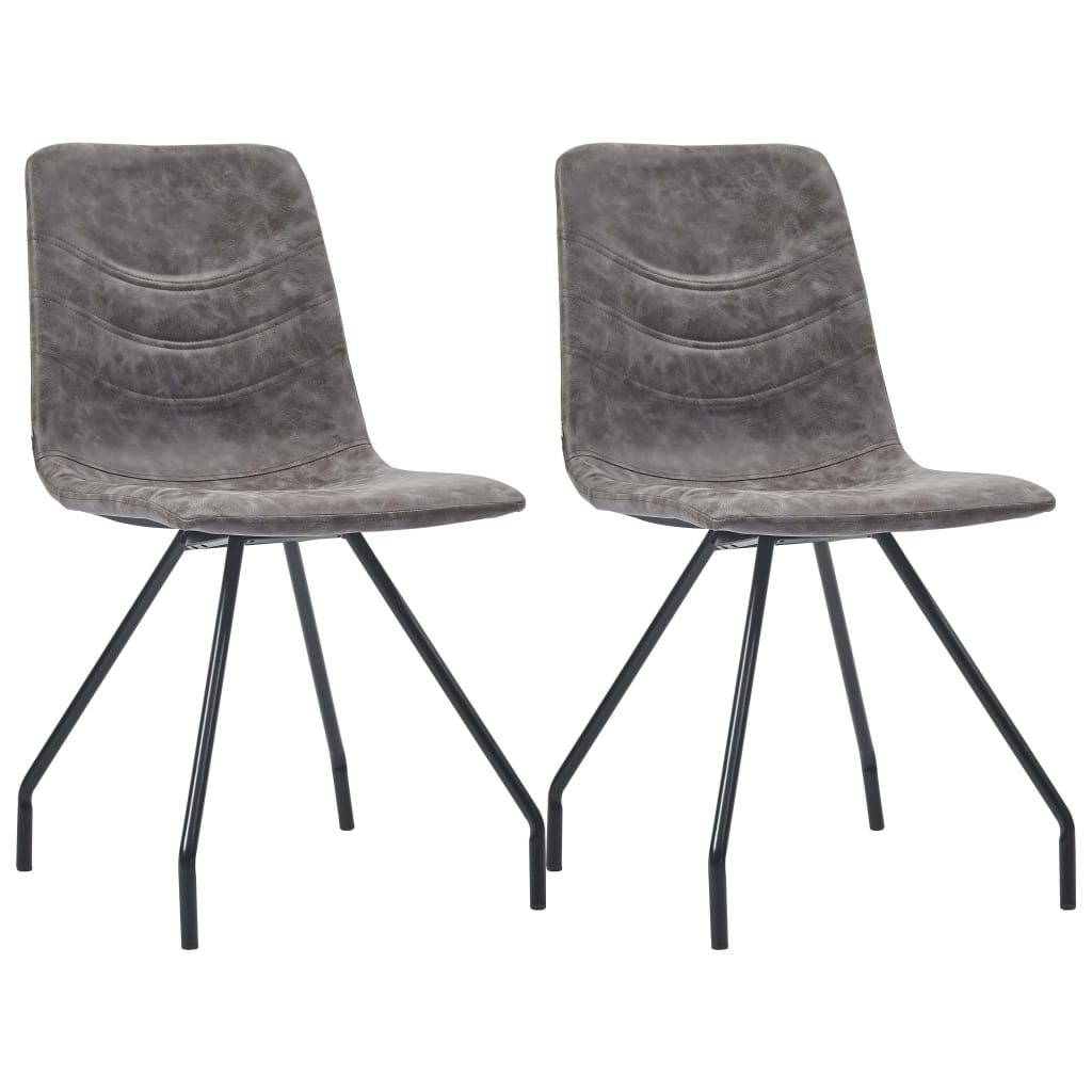 vidaXL Eetkamerstoelen 2 st kunstleer donkerbruin
