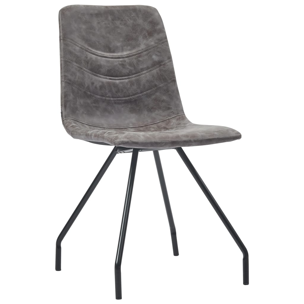 vidaXL Eetkamerstoelen 2 st kunstleer donkerbruin