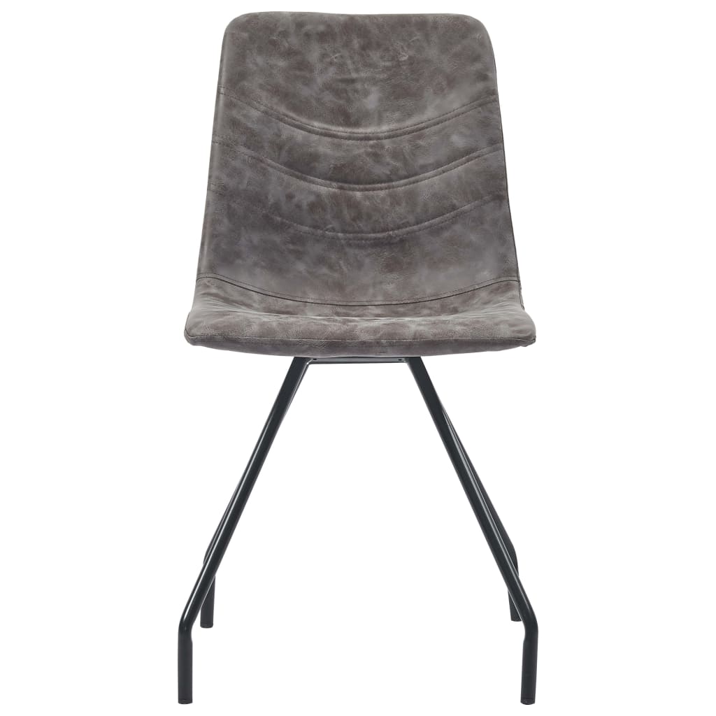 vidaXL Eetkamerstoelen 2 st kunstleer donkerbruin