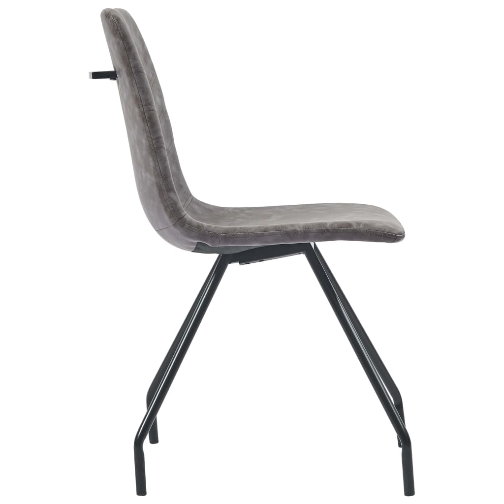 vidaXL Eetkamerstoelen 2 st kunstleer donkerbruin