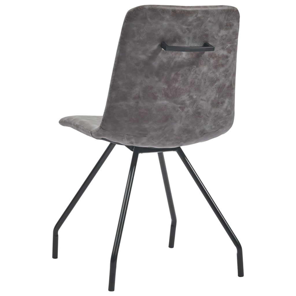 vidaXL Eetkamerstoelen 2 st kunstleer donkerbruin