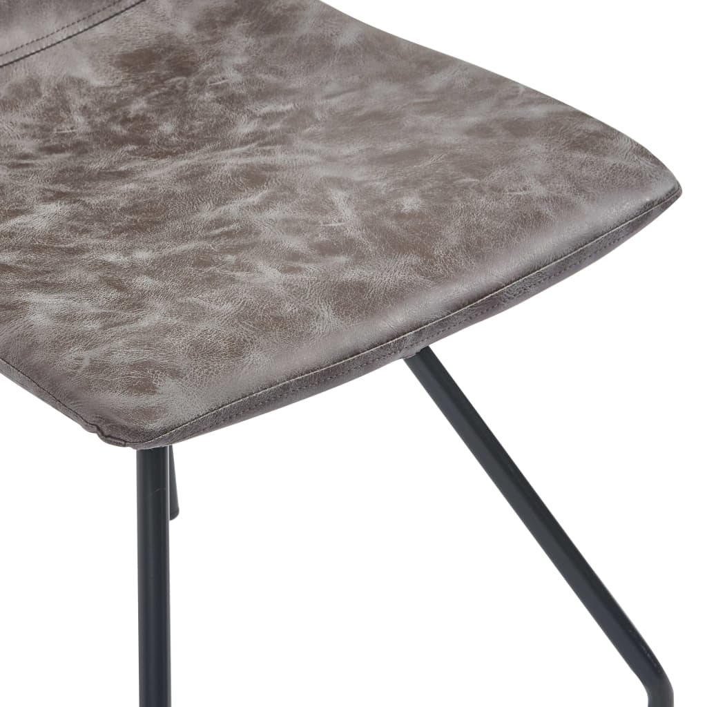 vidaXL Eetkamerstoelen 2 st kunstleer donkerbruin