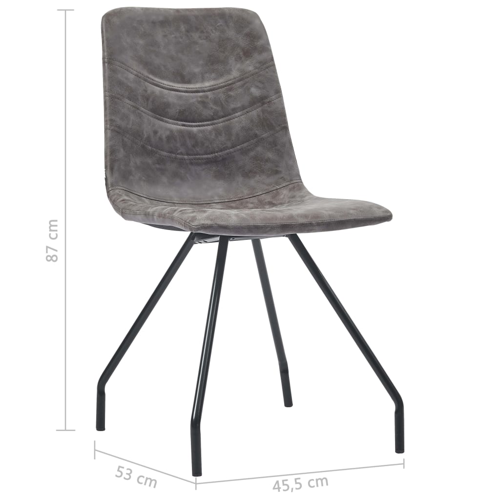 vidaXL Eetkamerstoelen 2 st kunstleer donkerbruin