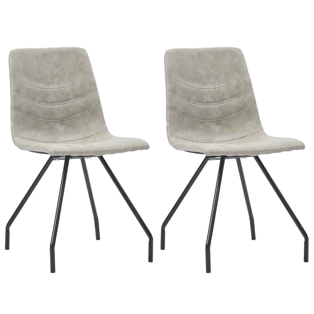 vidaXL Eetkamerstoelen 2 st kunstleer donkerbruin