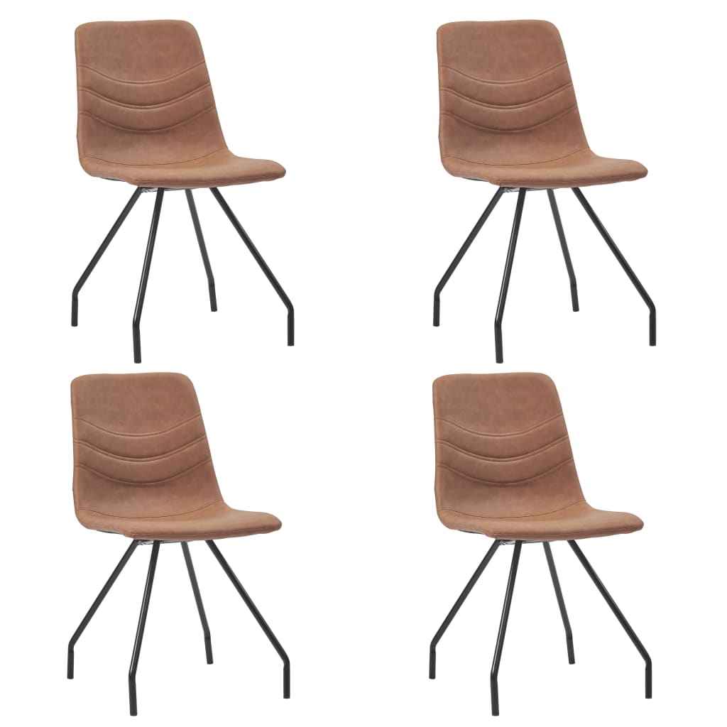 vidaXL Eetkamerstoelen 2 st kunstleer donkerbruin
