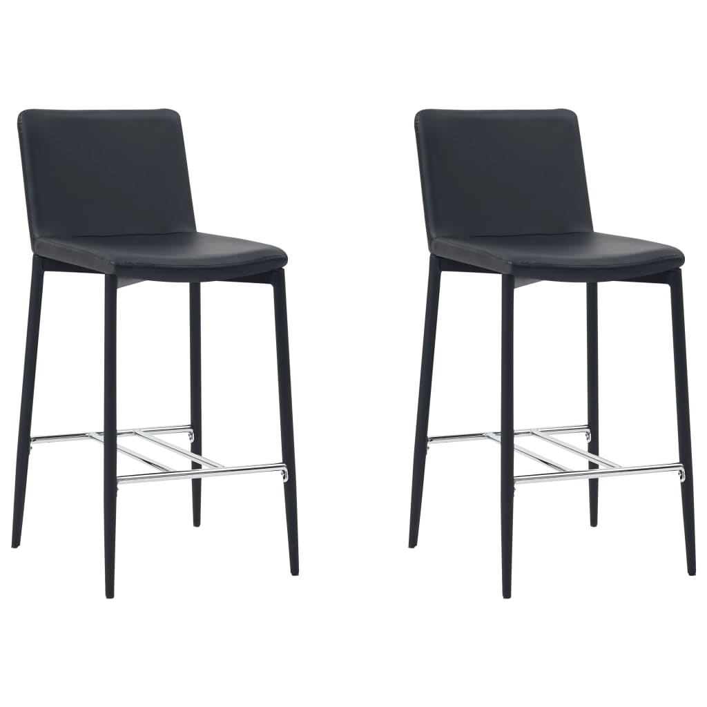 vidaXL Barstoelen 2 st kunstleer zwart