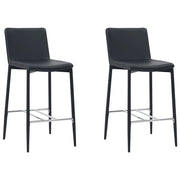vidaXL Barstoelen 2 st kunstleer zwart