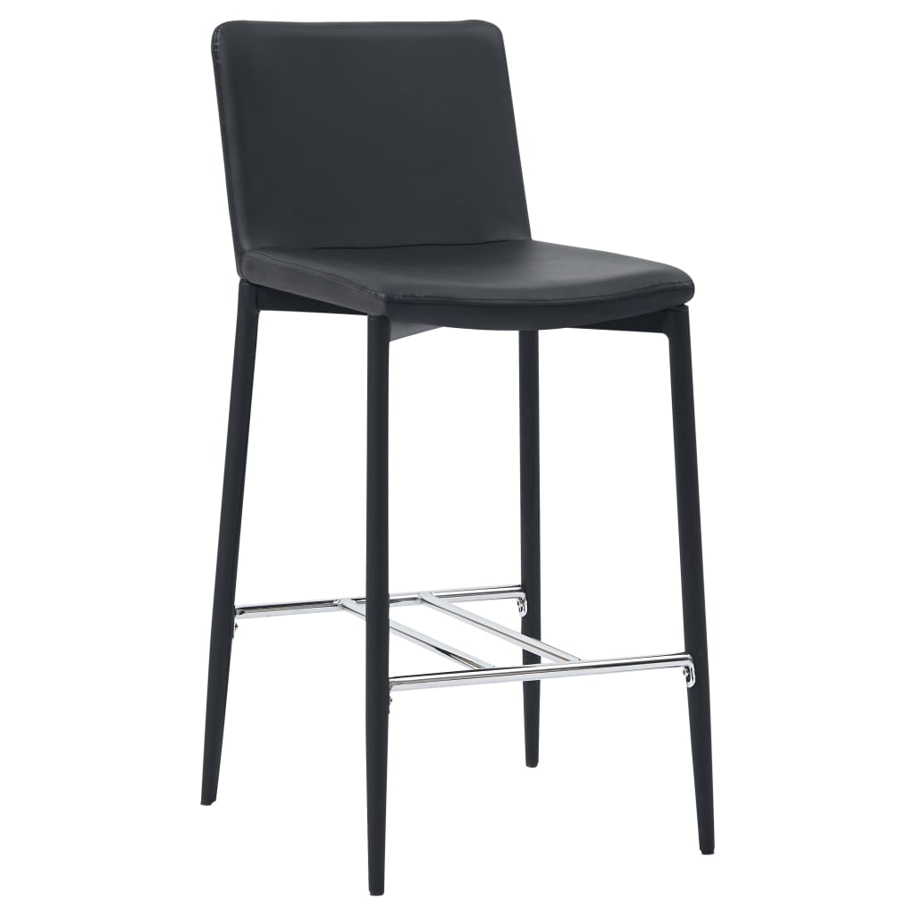 vidaXL Barstoelen 2 st kunstleer zwart