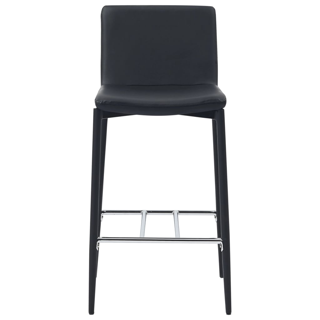 vidaXL Barstoelen 2 st kunstleer zwart