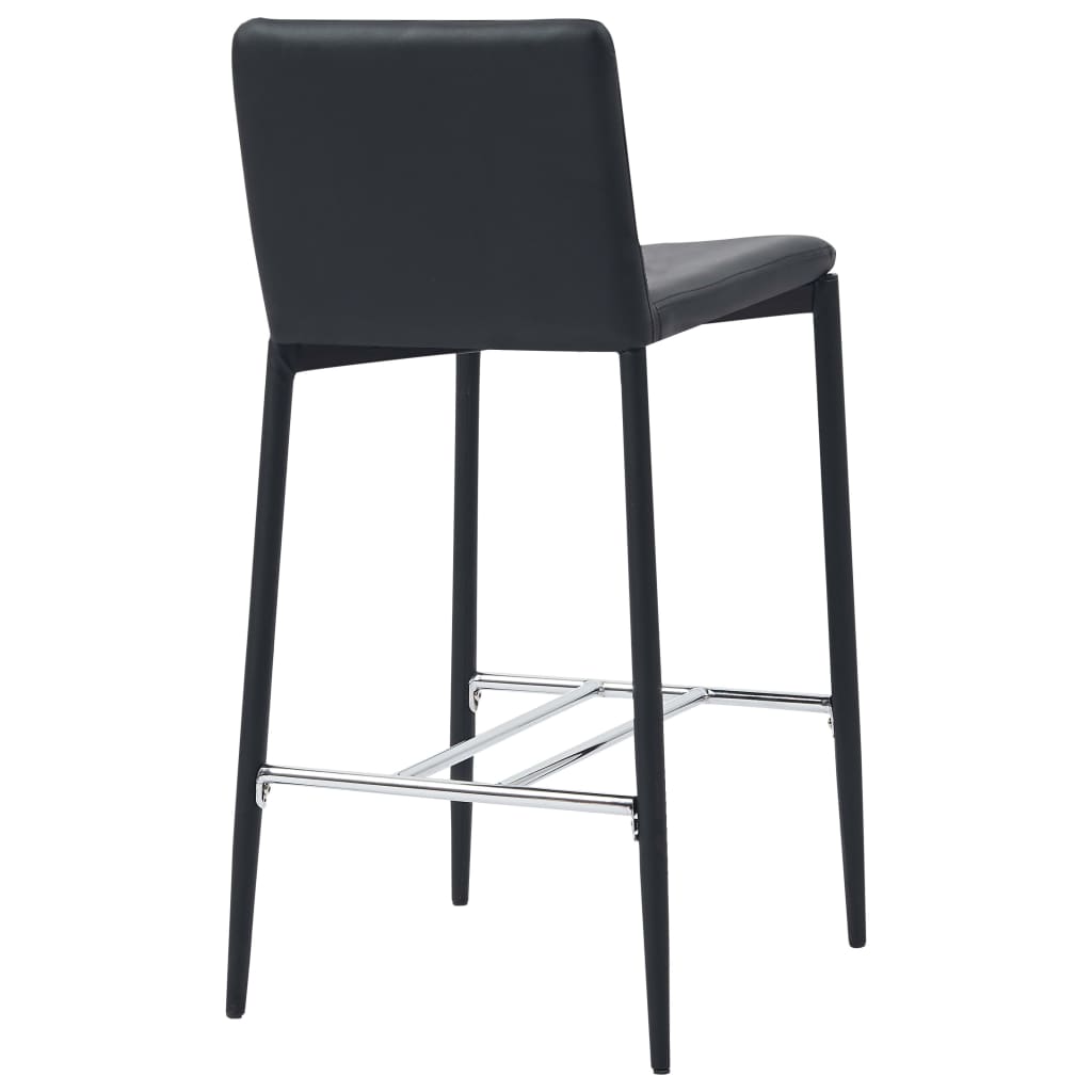 vidaXL Barstoelen 2 st kunstleer zwart