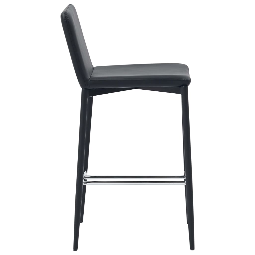 vidaXL Barstoelen 2 st kunstleer zwart