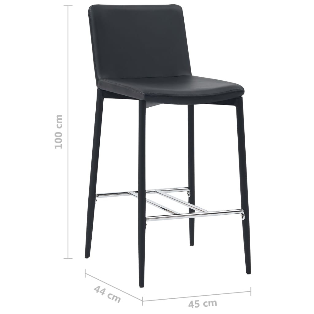 vidaXL Barstoelen 2 st kunstleer zwart