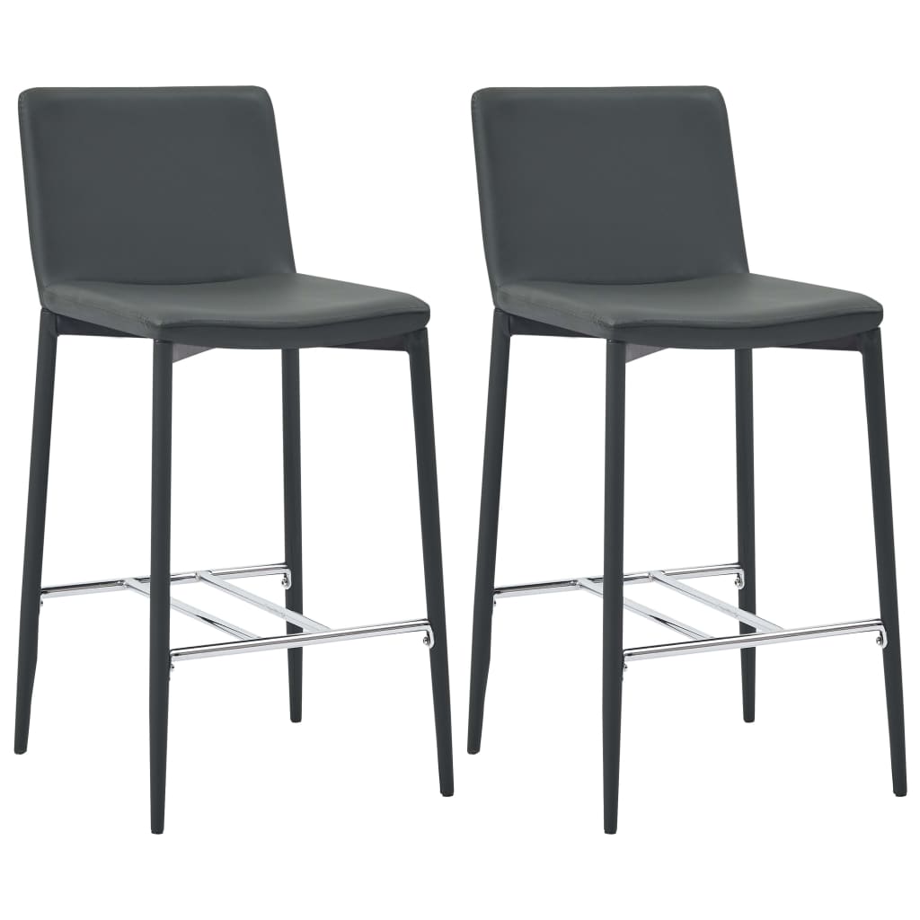 vidaXL Barstoelen 2 st kunstleer zwart