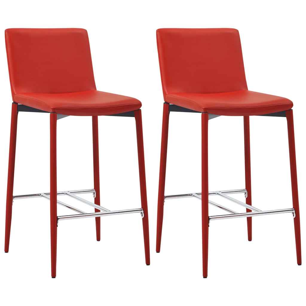 vidaXL Barstoelen 2 st kunstleer zwart
