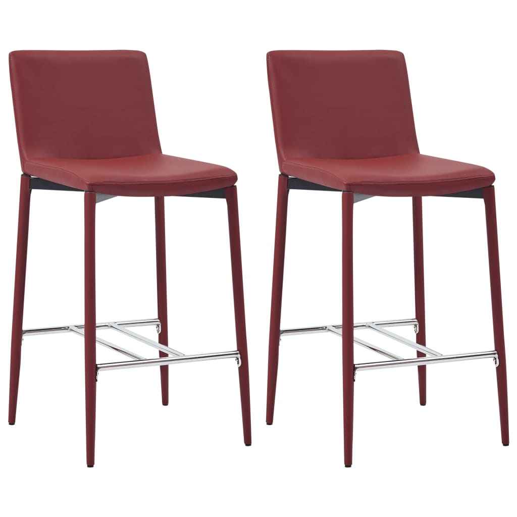 vidaXL Barstoelen 2 st kunstleer zwart