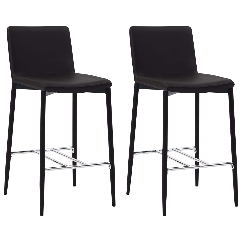 vidaXL Barstoelen 2 st kunstleer zwart