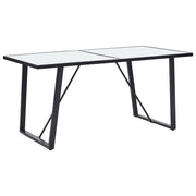 vidaXL Eettafel 160x80x75 cm gehard glas wit