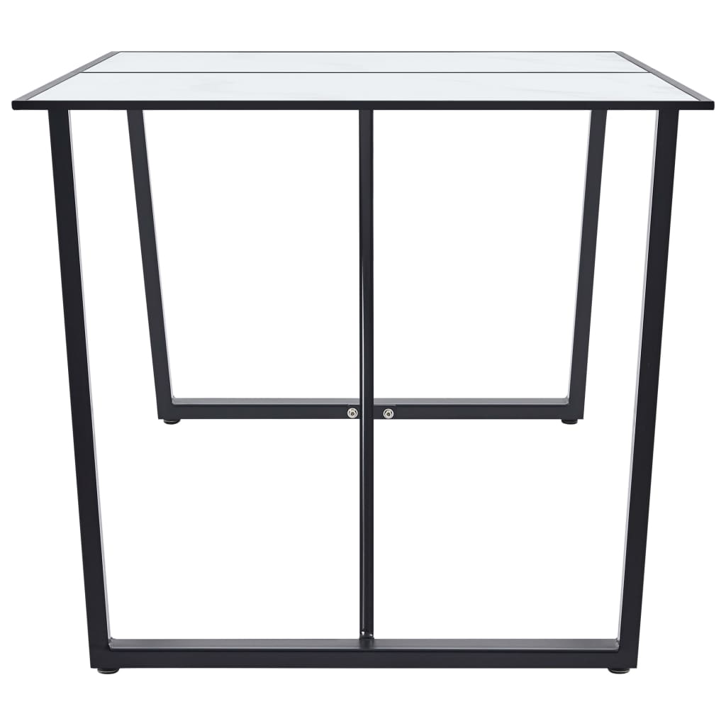 vidaXL Eettafel 160x80x75 cm gehard glas wit