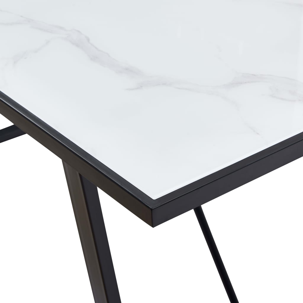 vidaXL Eettafel 160x80x75 cm gehard glas wit