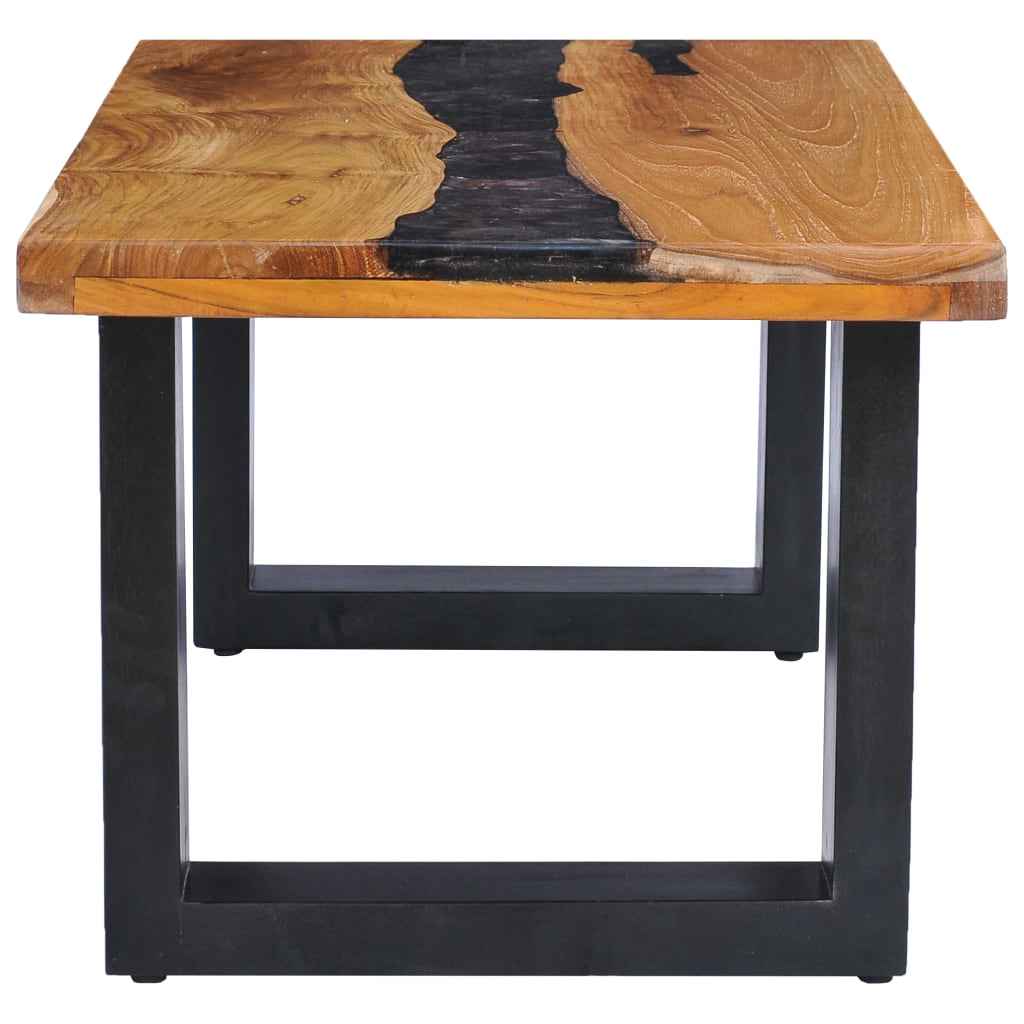 vidaXL Salontafel 100x50x40 cm massief teakhout en polyresin