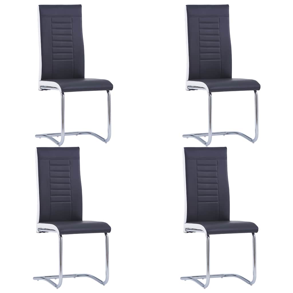 vidaXL Eetkamerstoelen 4 st kunstleer grijs