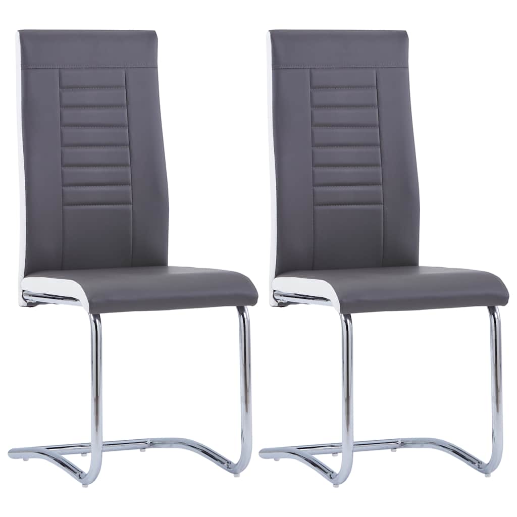 vidaXL Eetkamerstoelen 4 st kunstleer grijs