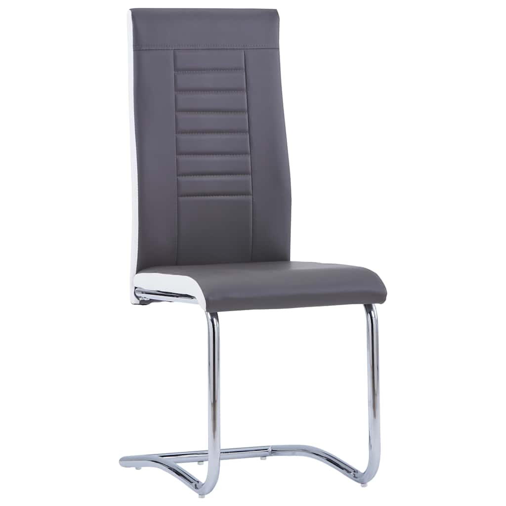 vidaXL Eetkamerstoelen 4 st kunstleer grijs
