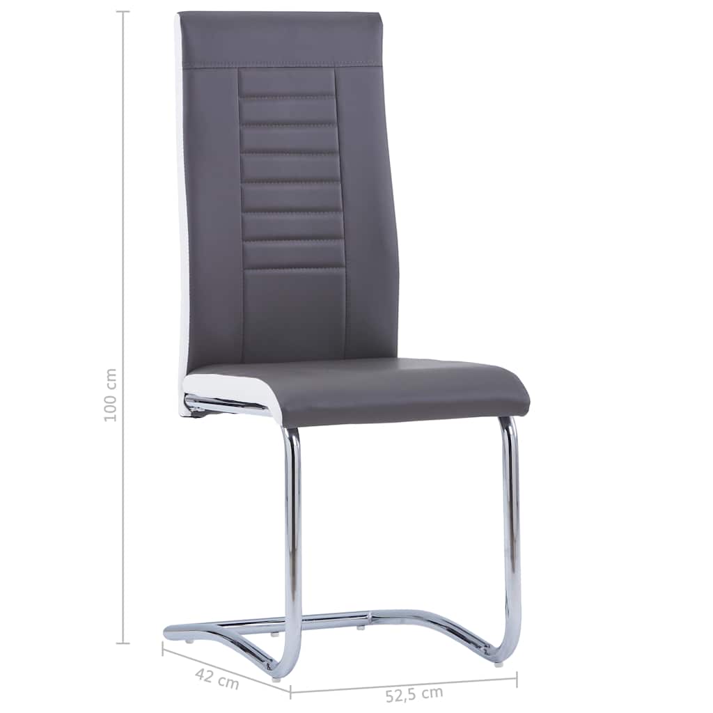 vidaXL Eetkamerstoelen 4 st kunstleer grijs