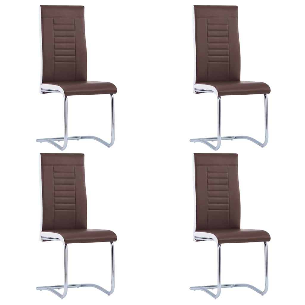 vidaXL Eetkamerstoelen 4 st kunstleer grijs