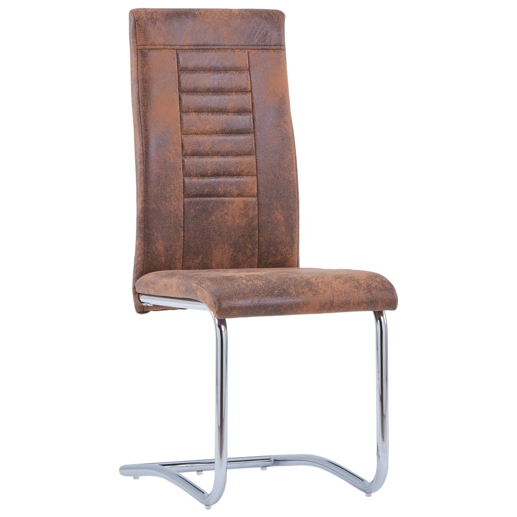 vidaXL Eetkamerstoelen 2 st kunstsuède bruin
