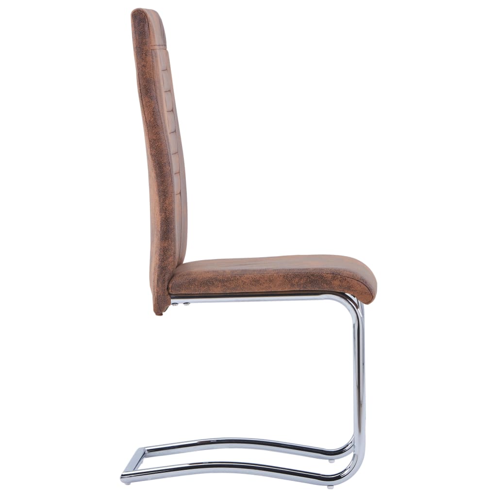 vidaXL Eetkamerstoelen 2 st kunstsuède bruin