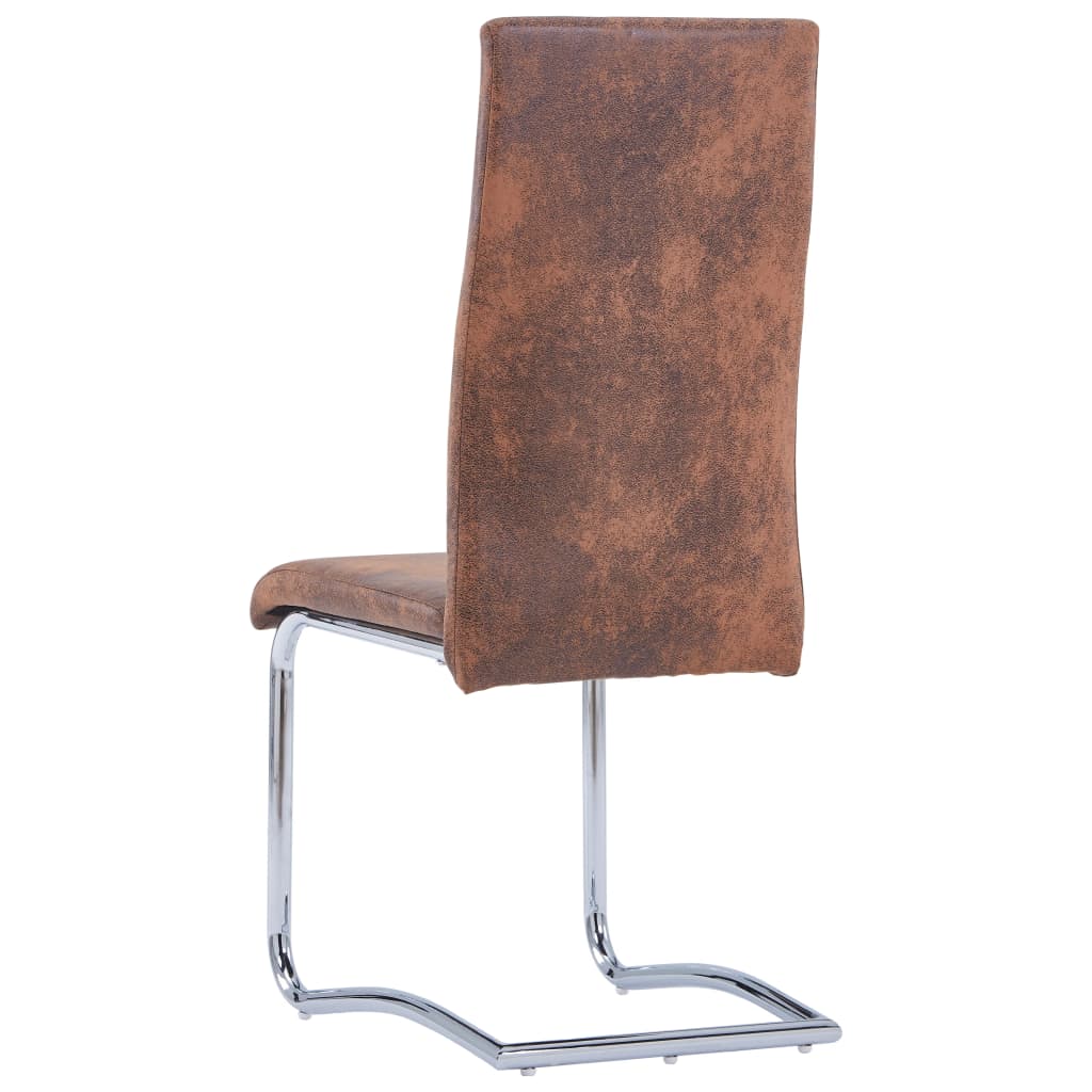 vidaXL Eetkamerstoelen 2 st kunstsuède bruin