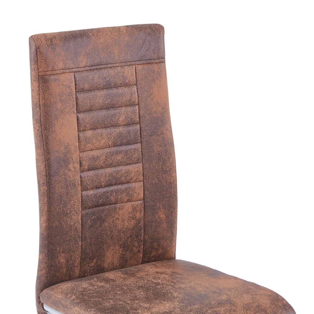vidaXL Eetkamerstoelen 2 st kunstsuède bruin