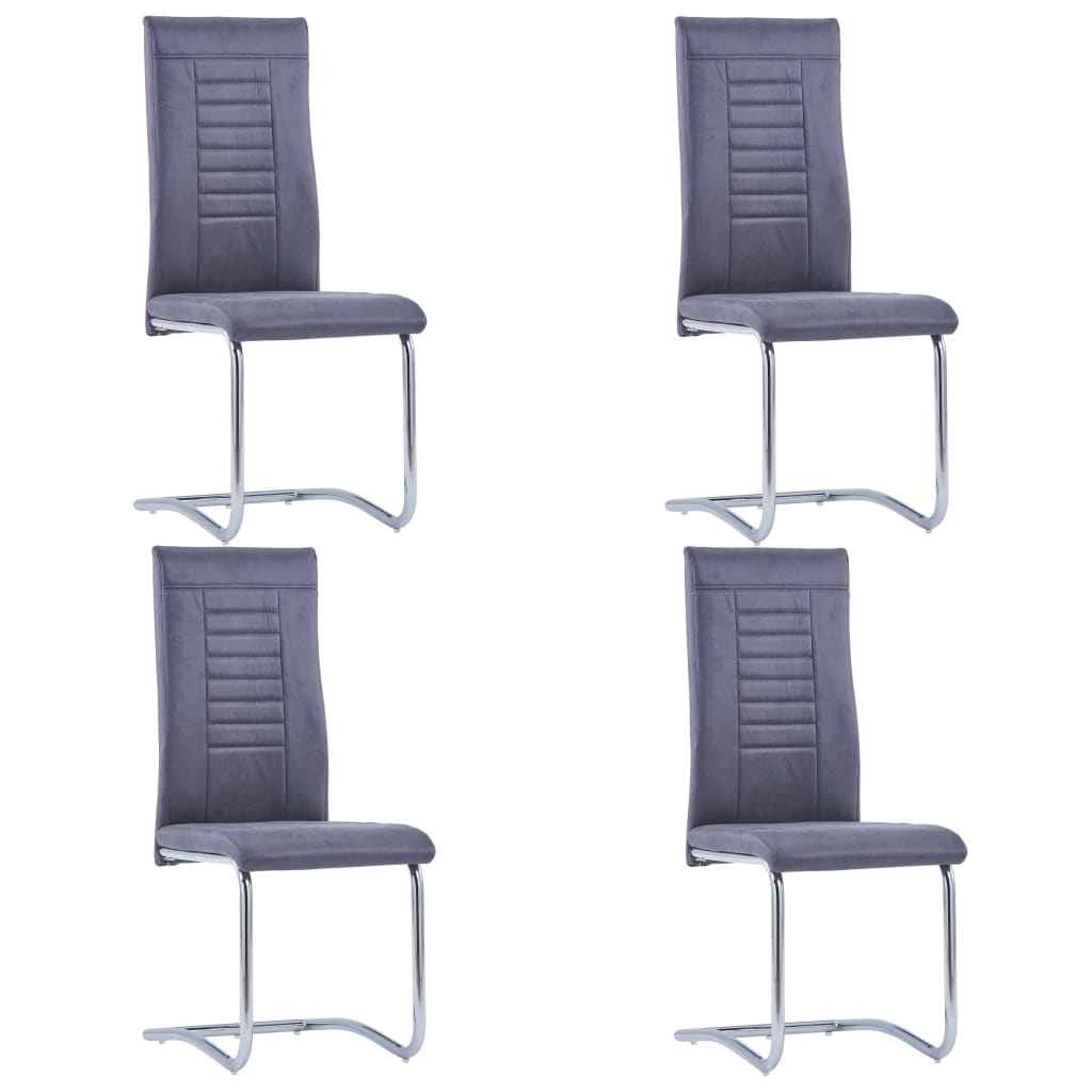 vidaXL Eetkamerstoelen 2 st kunstsuède bruin