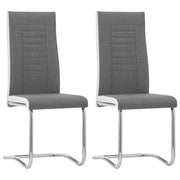 vidaXL Eetkamerstoelen 2 st stof donkergrijs