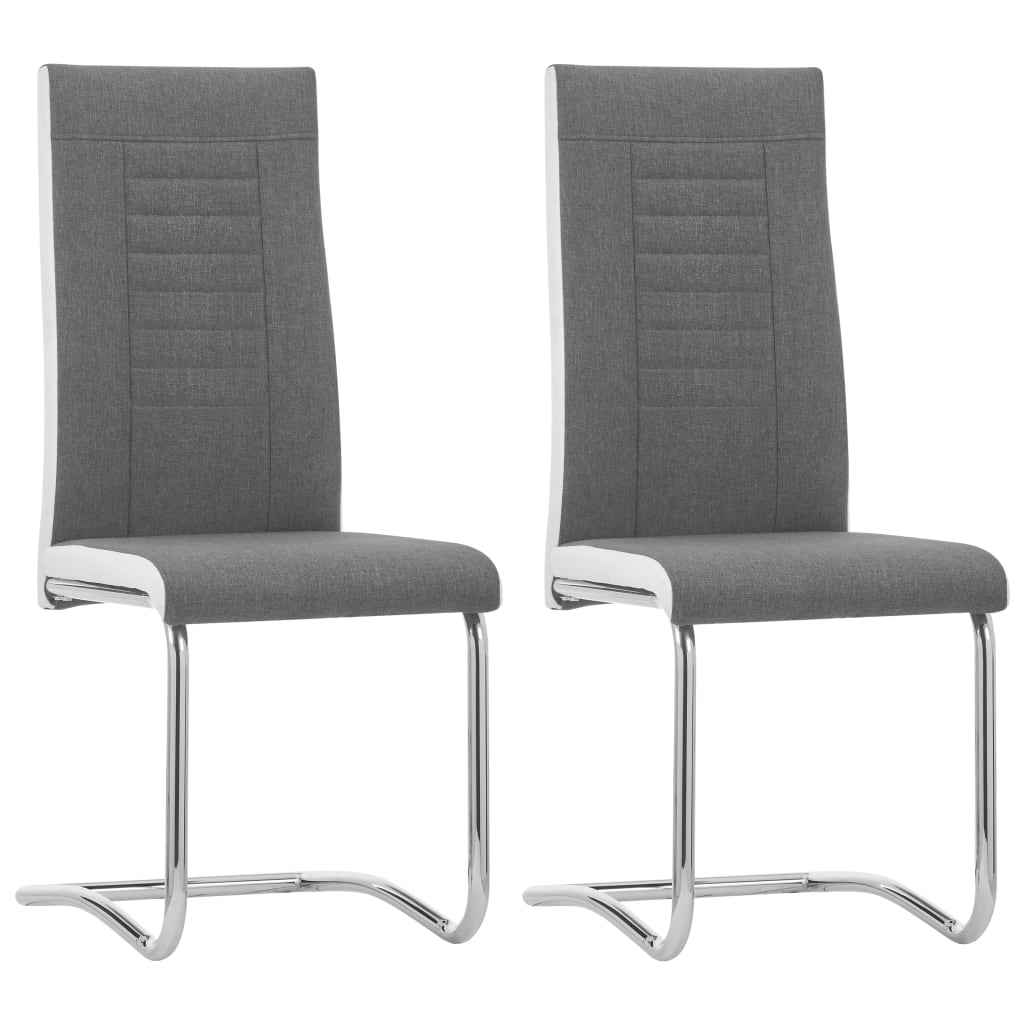 vidaXL Eetkamerstoelen 2 st stof donkergrijs