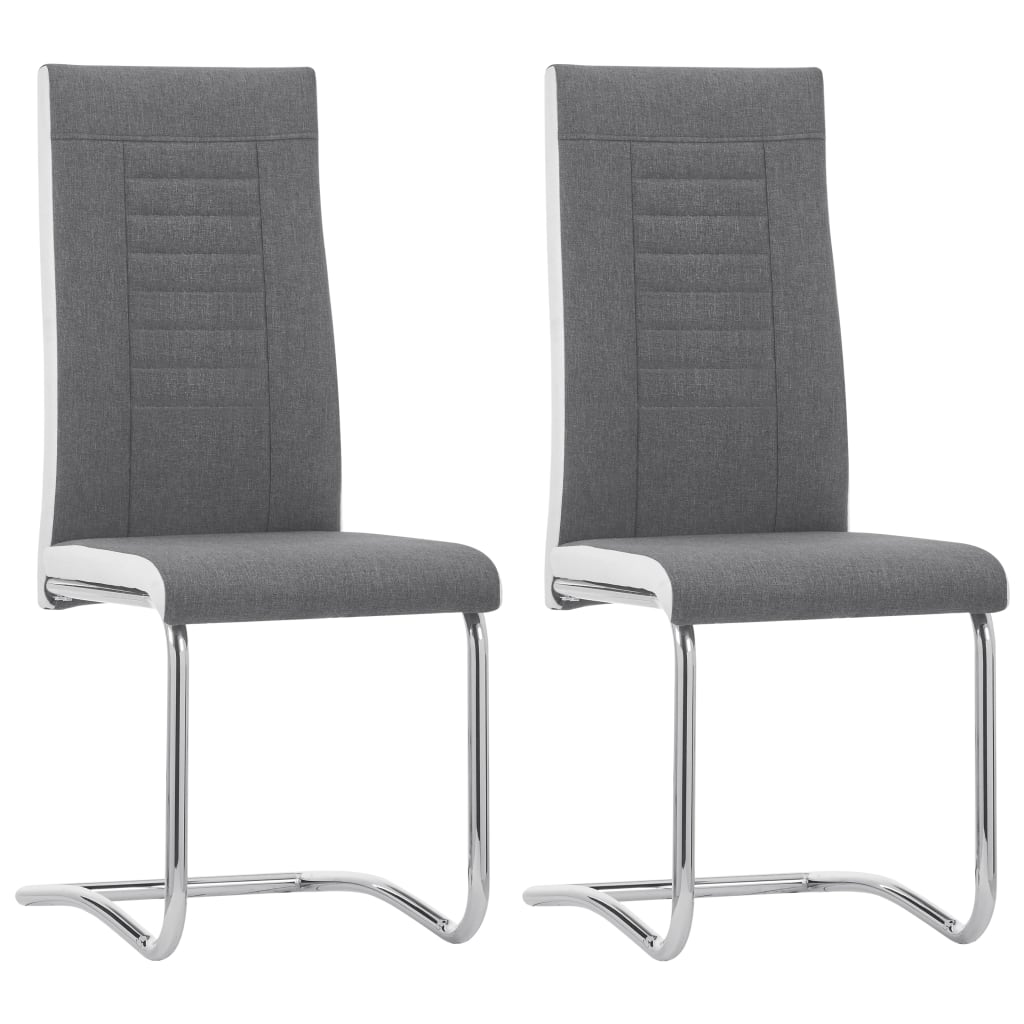 vidaXL Eetkamerstoelen 2 st stof donkergrijs