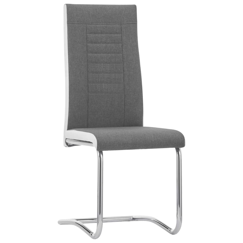 vidaXL Eetkamerstoelen 2 st stof donkergrijs