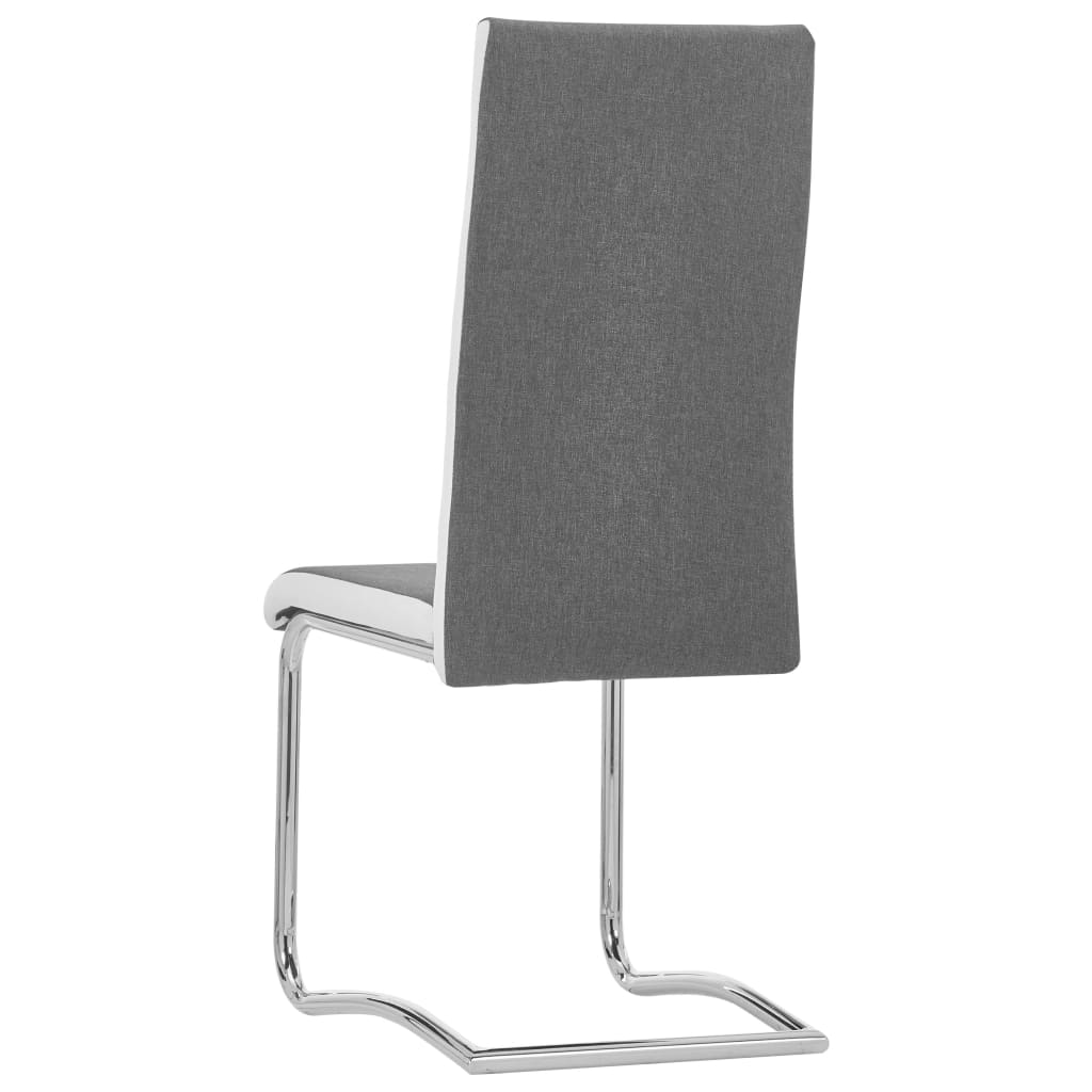 vidaXL Eetkamerstoelen 2 st stof donkergrijs