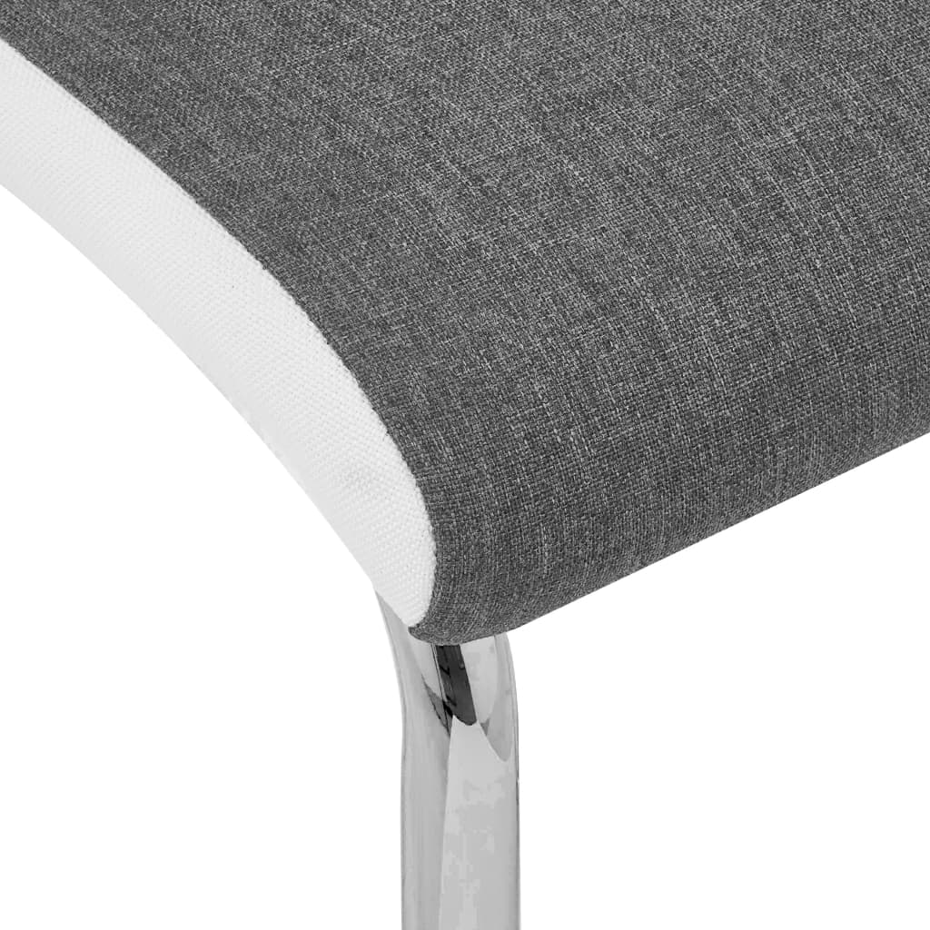 vidaXL Eetkamerstoelen 2 st stof donkergrijs