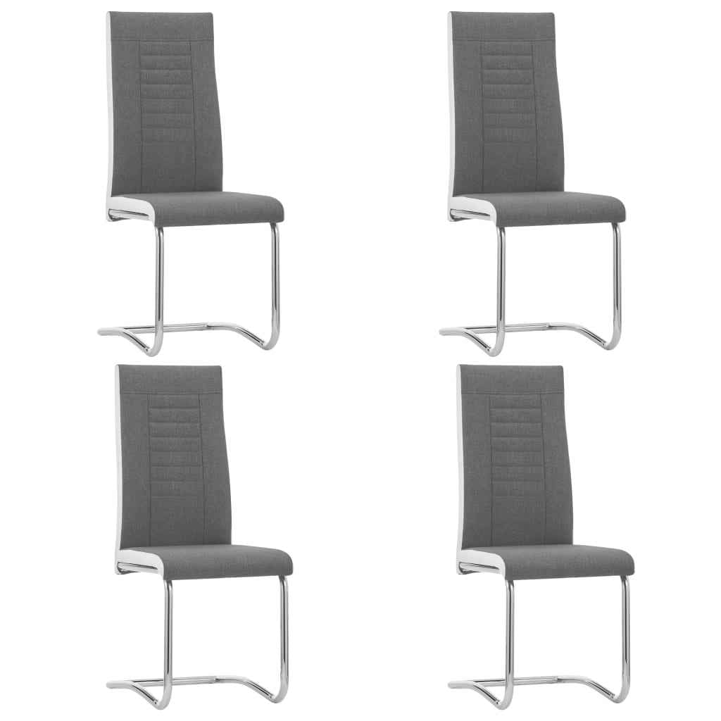 vidaXL Eetkamerstoelen 2 st stof donkergrijs