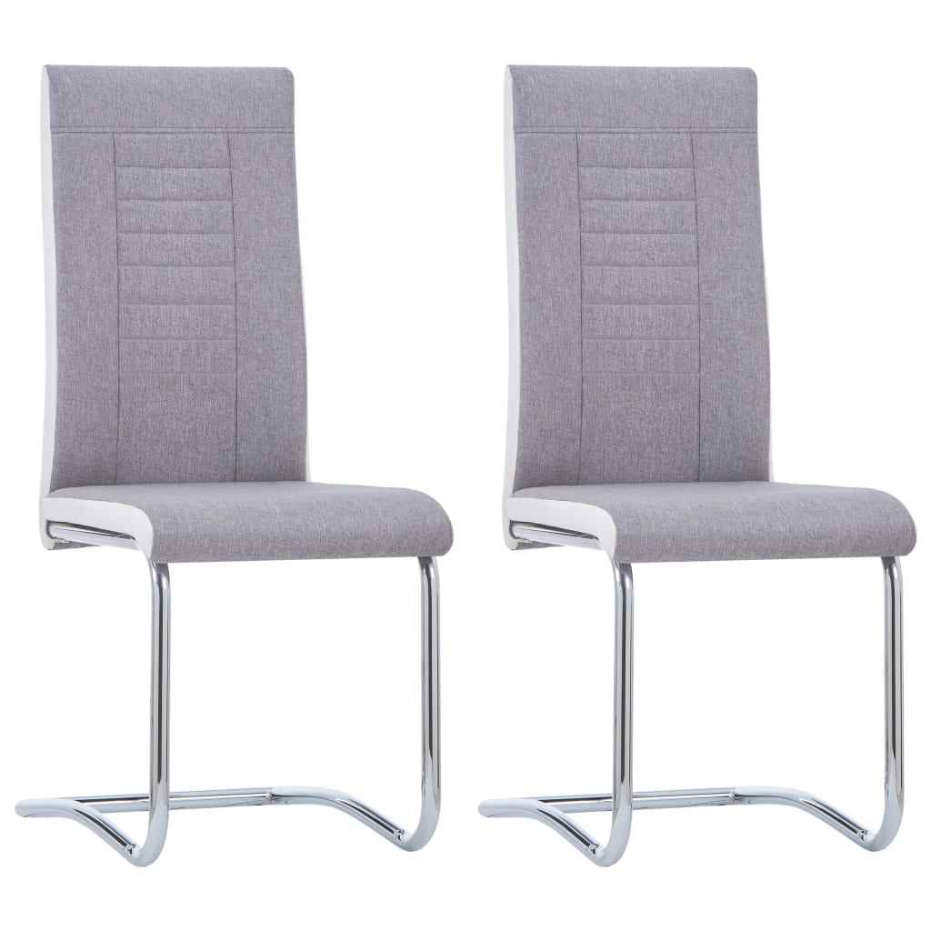 vidaXL Eetkamerstoelen 2 st stof donkergrijs