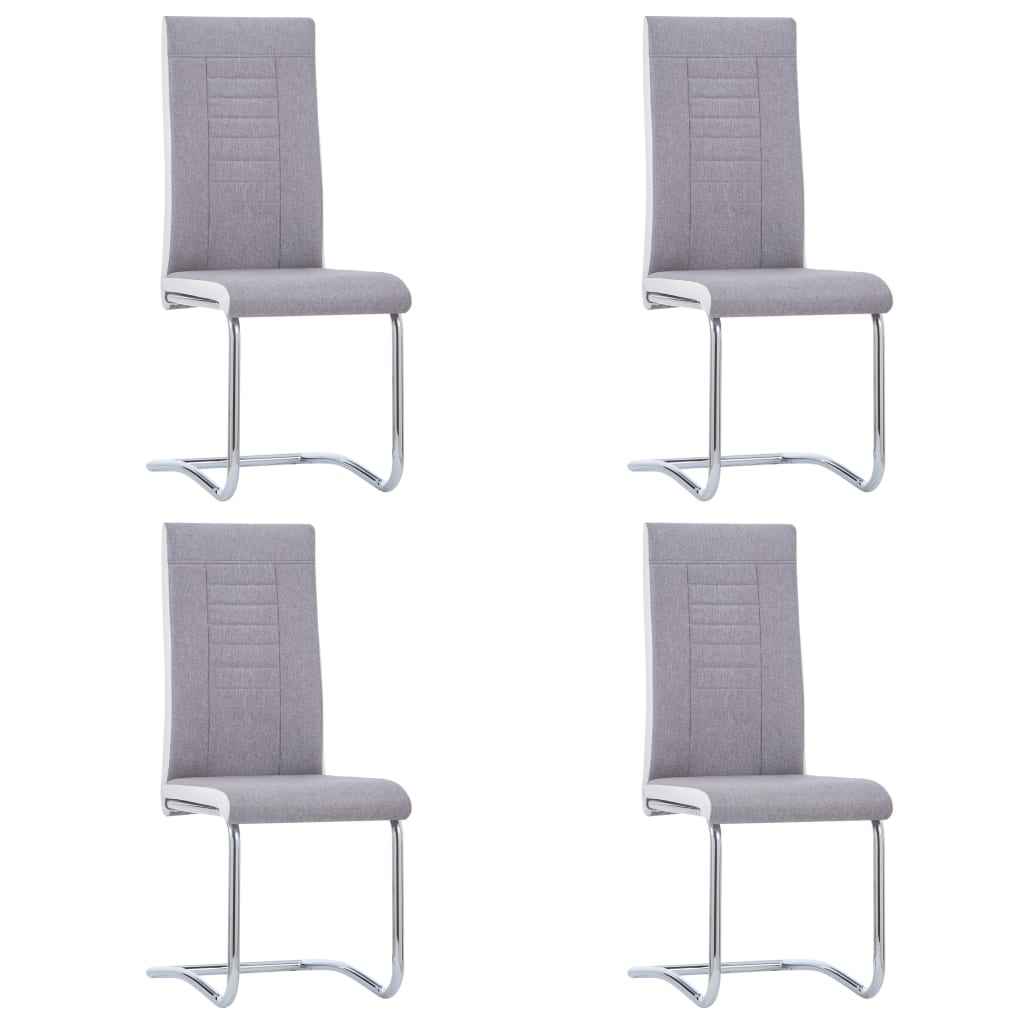 vidaXL Eetkamerstoelen 2 st stof donkergrijs