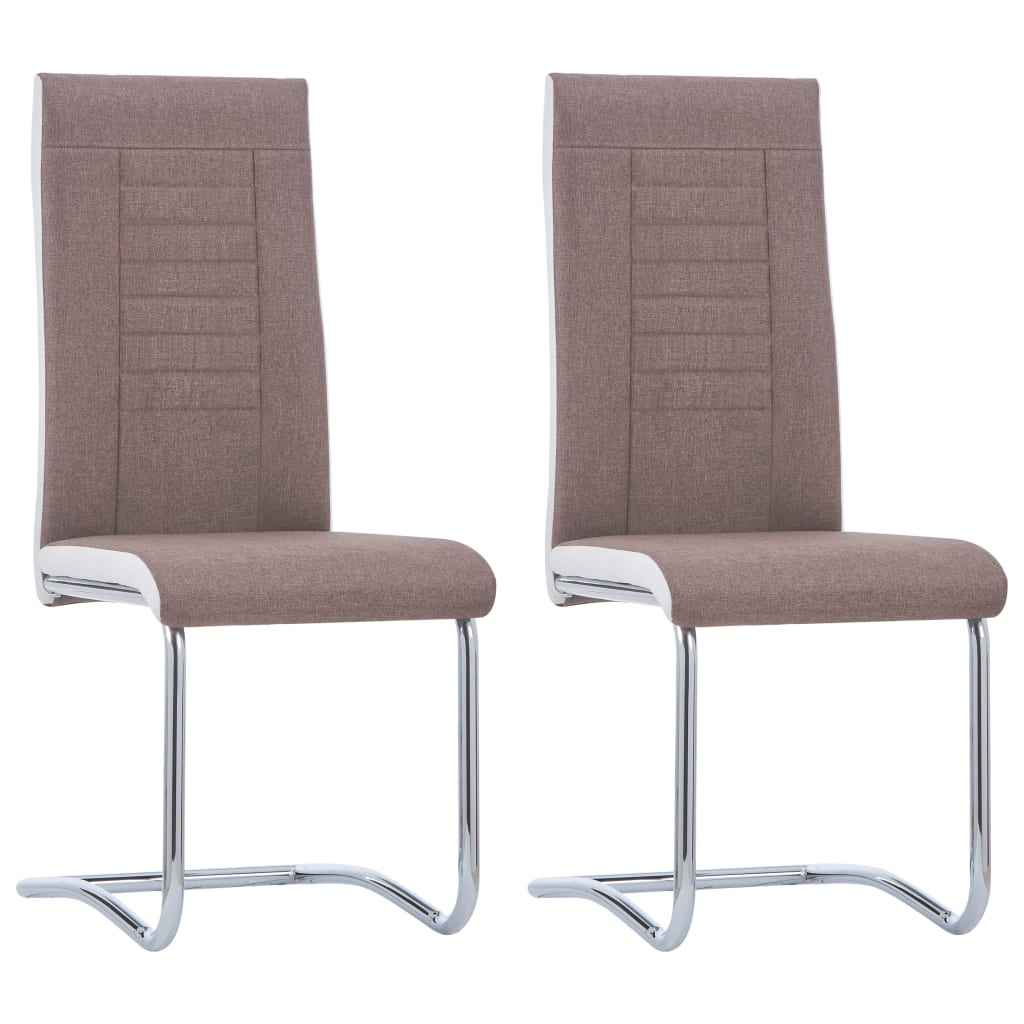vidaXL Eetkamerstoelen 2 st stof donkergrijs
