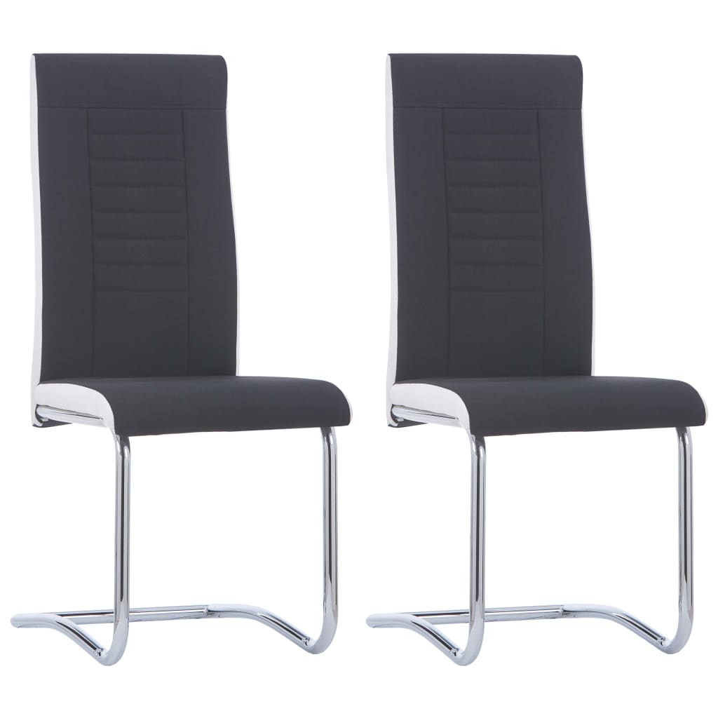 vidaXL Eetkamerstoelen 2 st stof donkergrijs