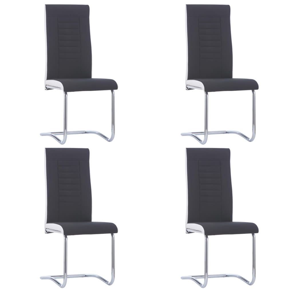 vidaXL Eetkamerstoelen 2 st stof donkergrijs