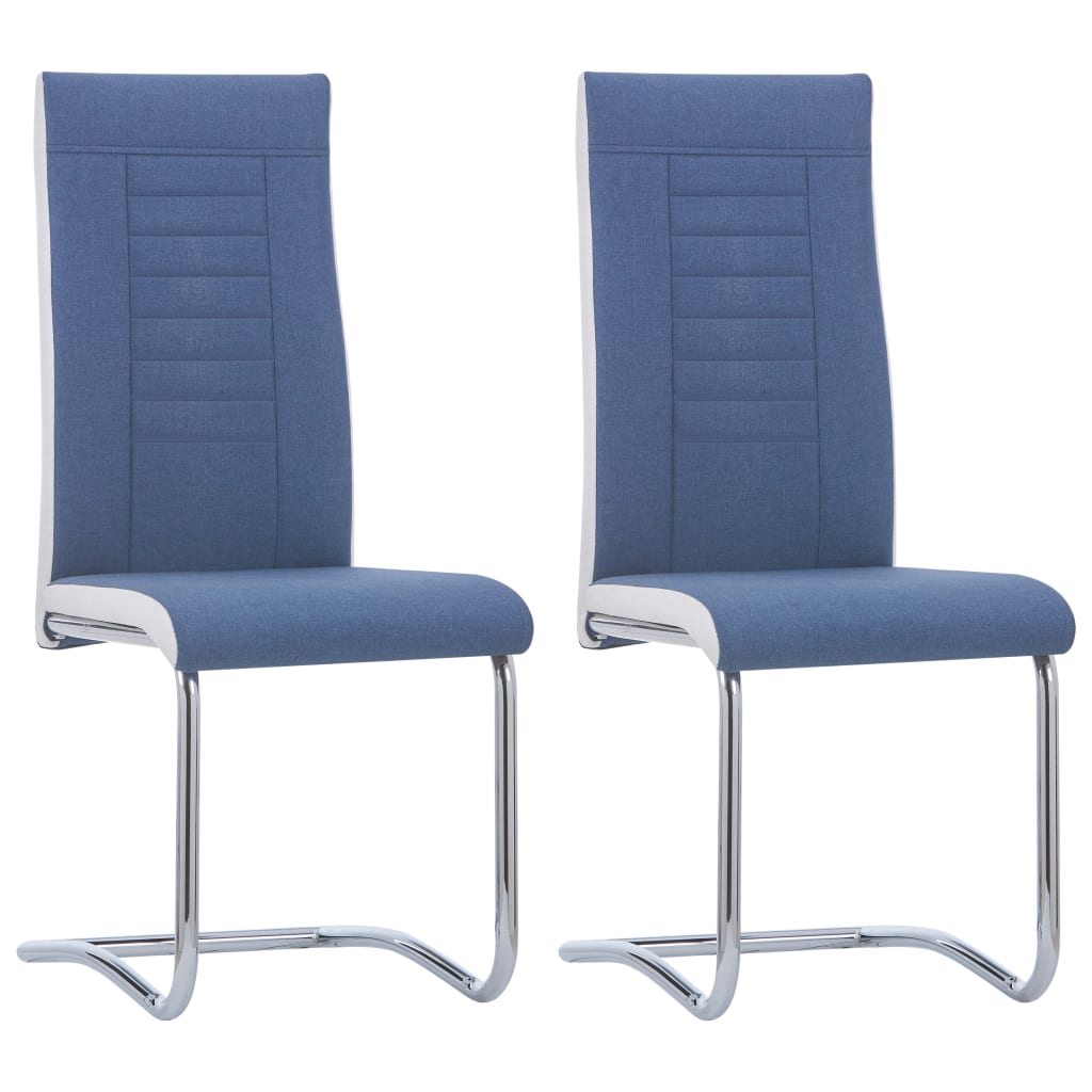 vidaXL Eetkamerstoelen 2 st stof donkergrijs
