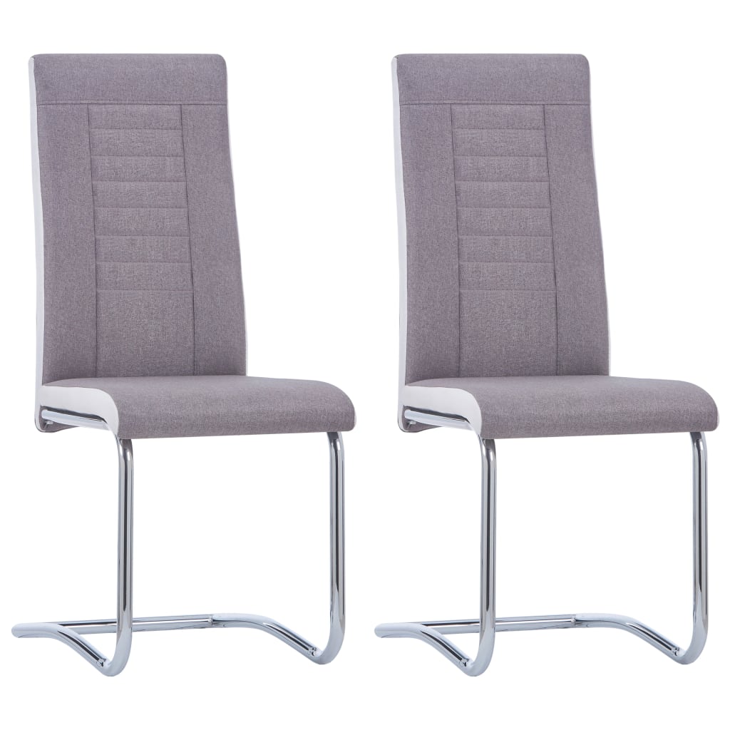 vidaXL Eetkamerstoelen 2 st stof donkergrijs